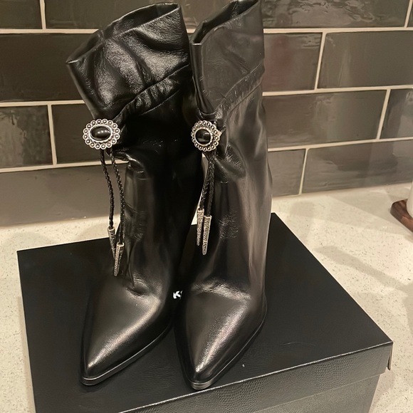 The Kooples Shoes - The Kooples, black, size 39 mid high western boots.